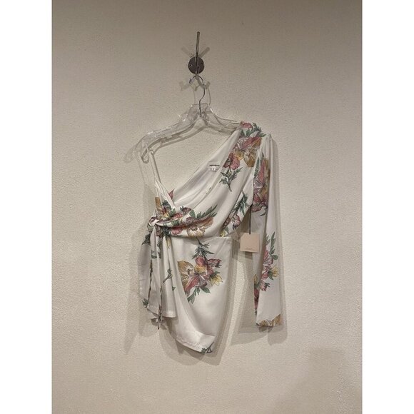 Superdown Essie Dress Womens Small White Floral One Shoulder Mini Party Cocktail - Picture 2 of 5